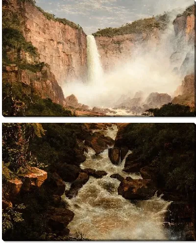 Картина Падение (1854) (The Fall of Tequendama, Near Bogotá, New Granada)