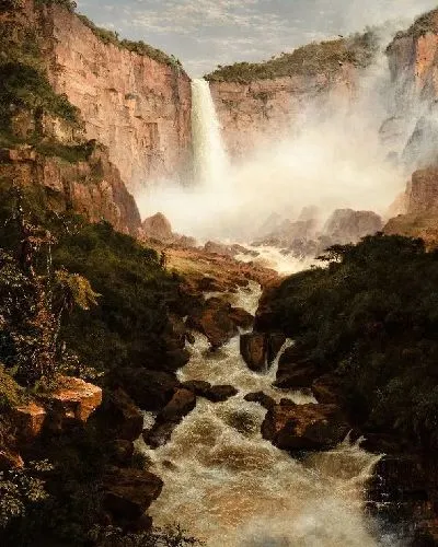 Картина Падение (1854) (The Fall of Tequendama, Near Bogotá, New Granada)