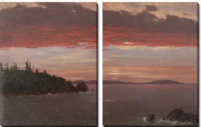 Картина Полуостров на рассвете (1850-1855) (Schoodic Peninsula from Mount Desert at Sunrise)