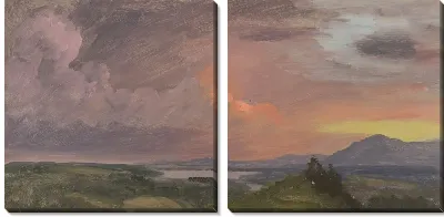 Картина Закат в долине Гудзона (1870-1875) (Sunset in the Hudson Valley)