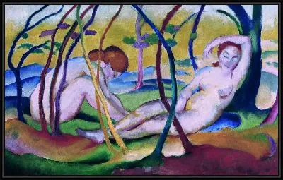 Картина Обнаженные под деревьями (1911) (Nudes under Trees)