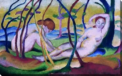 Картина Обнаженные под деревьями (1911) (Nudes under Trees)