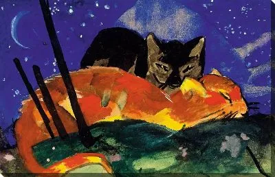 Две кошки (1913) (Two Cats, postcard from Sindelsdorf to Lily Klee Munich)