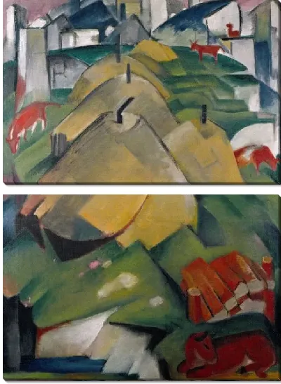 Картина Альпийская сцена (Стога) (1912) (Alpine Scene (Haystacks))