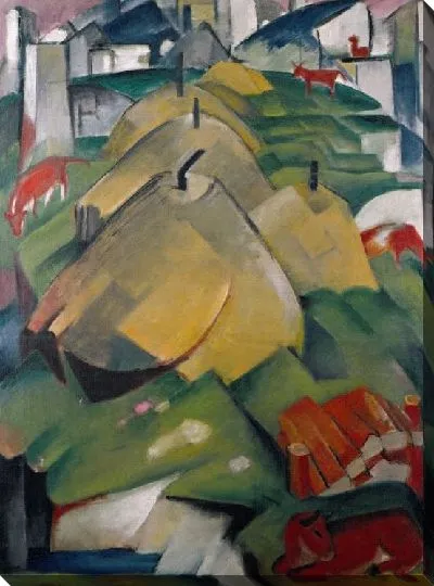 Картина Альпийская сцена (Стога) (1912) (Alpine Scene (Haystacks))