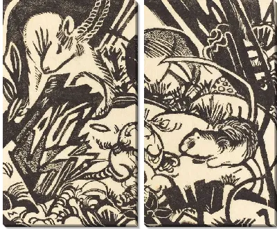 Картина Легенда животных (1912) (Animal Legend (Tierlegende))