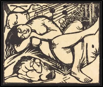 Картина Спящая пастушка (1912) (Sleeping Shepherdess (Schlafende Hirtin))