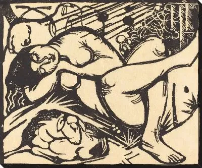 Картина Спящая пастушка (1912) (Sleeping Shepherdess (Schlafende Hirtin))