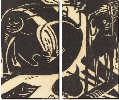 Картина Двое мифических животных (1914) (Two Mythical Animals (Zwei Fabeltiere))