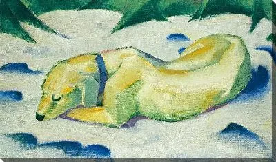 Картина Собака лежит на снегу (1911) (Dog Lying in the Snow)