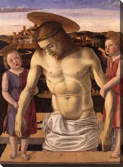 Картина Мертвый Христос, поддерживаемый двумя ангелами (1453-1455) (Cristo morto sorretto da due angeli)