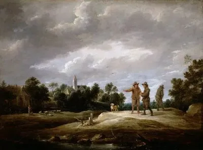 Картина Крестьяне беседуют (Peasants conversing)