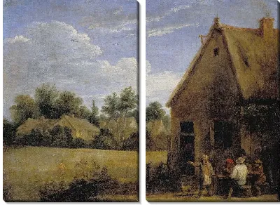 Картина Коттедж с крестьянами, играющими в карты (Cottage with Peasants playing Cards)