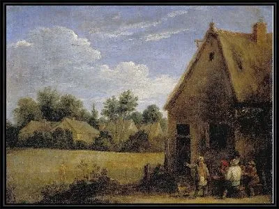 Картина Коттедж с крестьянами, играющими в карты (Cottage with Peasants playing Cards)