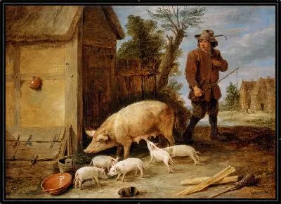 Картина Свинья и ее дети (1690) (A Sow and her Litter)