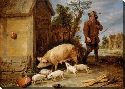 Картина Свинья и ее дети (1690) (A Sow and her Litter)
