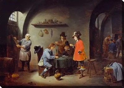 Картина Игра в трактире (Teniers Gambling Scene at an Inn)