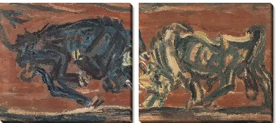 Картина Борьба быков (1916-1956) (Bulls Fighting)