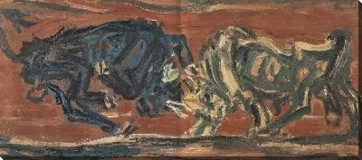 Картина Борьба быков (1916-1956) (Bulls Fighting)