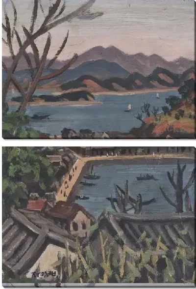 Картина Вид сверху на доки (1916-1956) (View from Above a Dock)