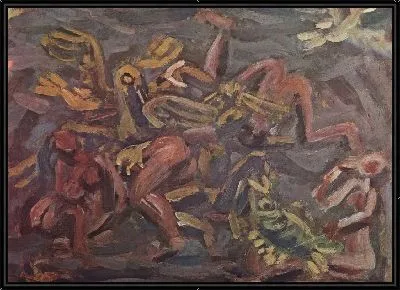 Картина Ребенок, птицы и рыбы (1916-1954) (A Child, Birds, and Fish)