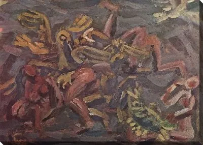 Картина Ребенок, птицы и рыбы (1916-1954) (A Child, Birds, and Fish)