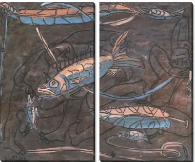 Картина Мальчики и рыбы (1916-1950) (Boys and Fish)