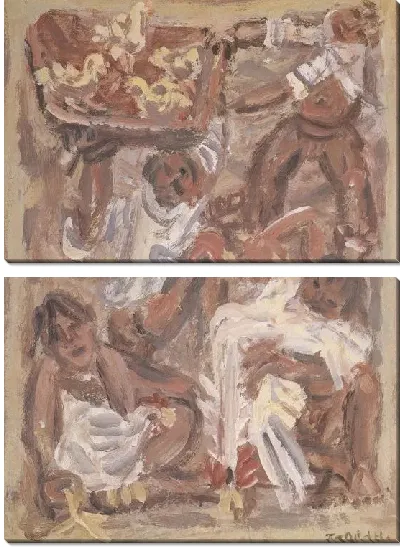 Картина Куры и мальчики (1916-1956) (Chickens and Boys)