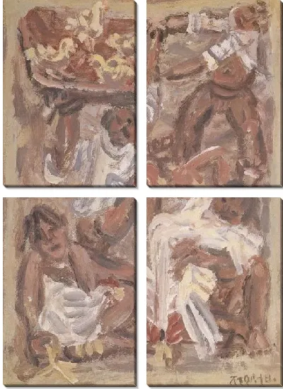 Картина Куры и мальчики (1916-1956) (Chickens and Boys)