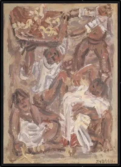 Картина Куры и мальчики (1916-1956) (Chickens and Boys)