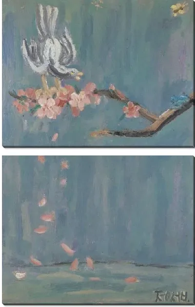 Картина Птица на вишне (1916-1956) (A Bird on Cherry Blossom)