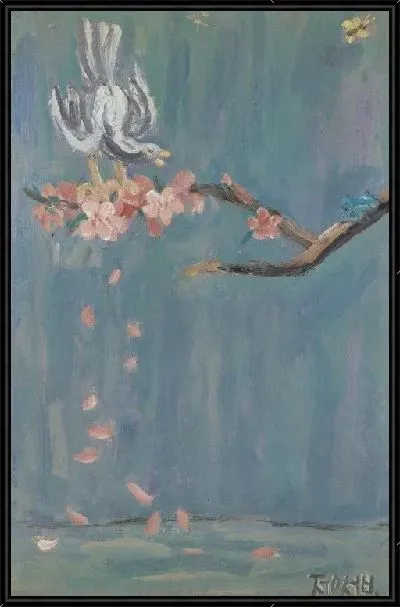 Картина Птица на вишне (1916-1956) (A Bird on Cherry Blossom)