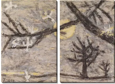 Картина Дерево, луна и белые птицы (1916-1956) (A Tree, the Moon, and White Birds)