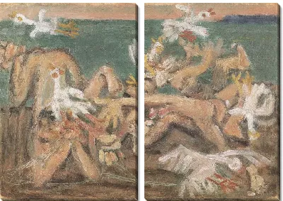 Картина Семья на пляже (1916-1956) (A Family on the Beach)