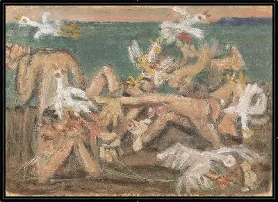 Картина Семья на пляже (1916-1956) (A Family on the Beach)