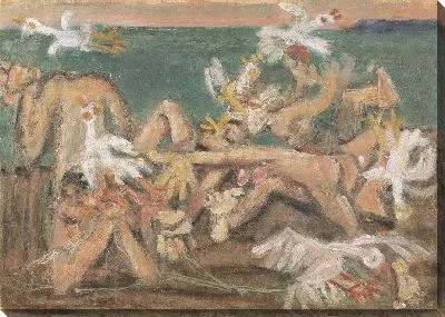 Картина Семья на пляже (1916-1956) (A Family on the Beach)