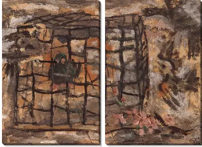 Картина Синяя птица в клетке (1916-1956) (Blue Bird in a Cage)