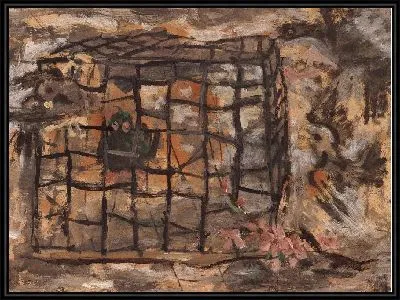 Картина Синяя птица в клетке (1916-1956) (Blue Bird in a Cage)