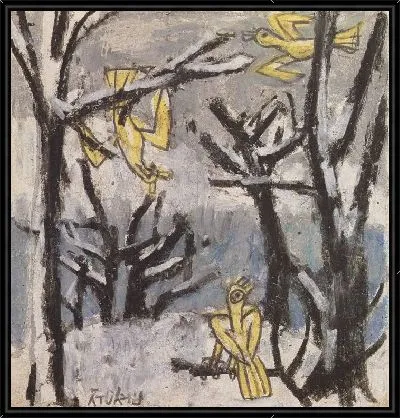 Картина Деревья и желтые птицы (1916-1956) (Trees and Yellow Birds)