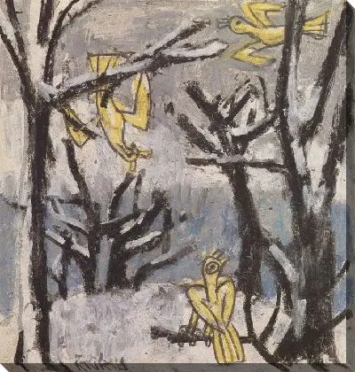 Картина Деревья и желтые птицы (1916-1956) (Trees and Yellow Birds)