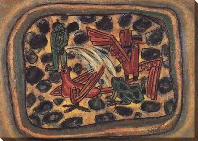 Мальчик мочеиспускается на птиц и лягушку (1916-1956) (A Boy Urinating, Birds, and a Frog)