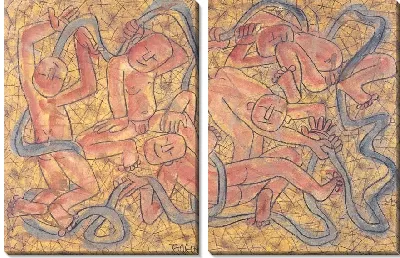 Картина Дети вместе (1916-1956) (Children Holding a String Together)