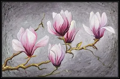 Магнолии на сером фоне