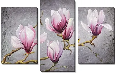 Магнолии на сером фоне