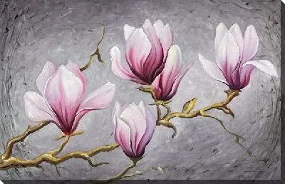 Магнолии на сером фоне