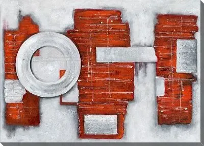 Картина маслом Красно-серое