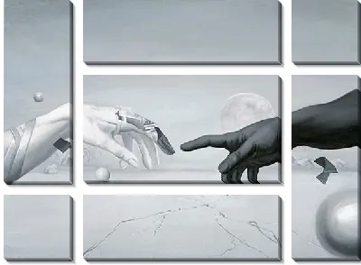 Модульная картина Жесты ч/б