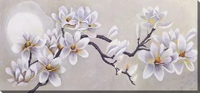 Постер Цветущая ветка магнолии