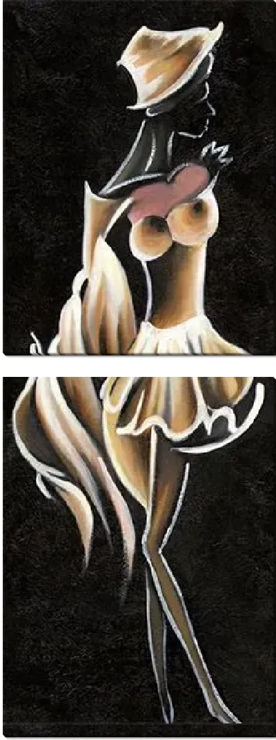 Модульная картина Танцовщица в бежевом