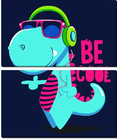 Модульная картина Динозавр - быть клевым!